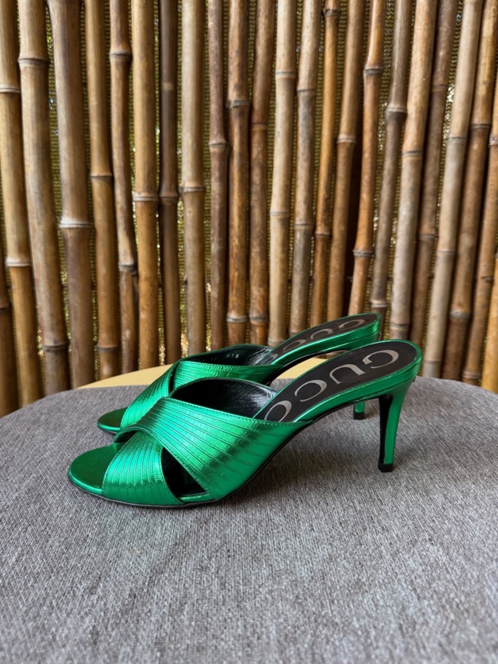 GUCCI metallic green heels - Picture 3 of 8